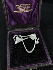 Vintage Silver and Pearl Nouveau style Brooch Pat Cheney Floral Lily