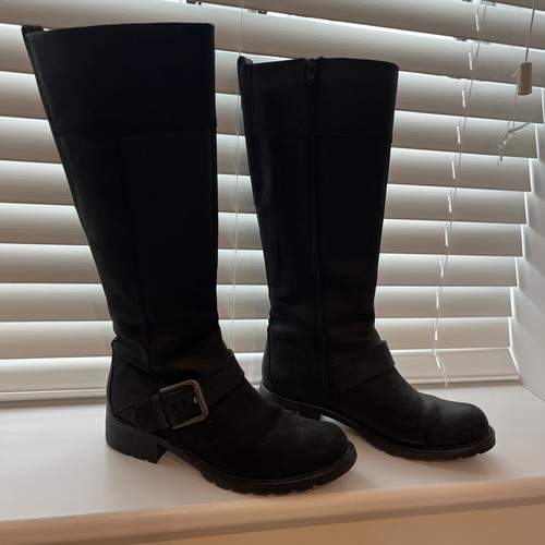 Clarks black nubuck - d,