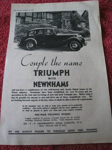 Triumph newnhams pre war - triumph,