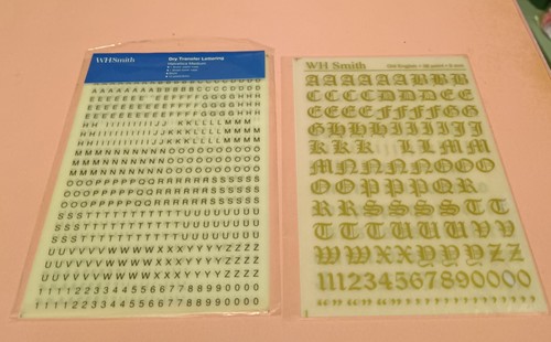 Whs dry transfer - transfer, lettering