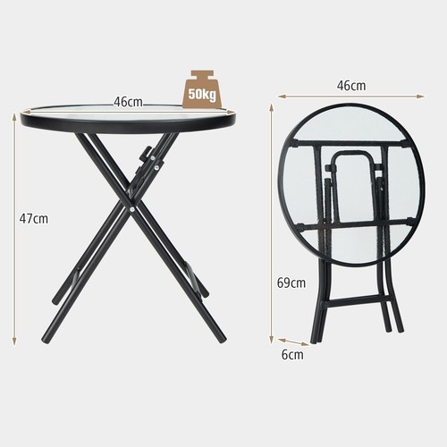 Foldable round bistro table - foldable,