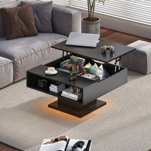 Square coffee table with led - square,