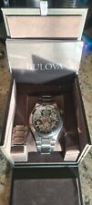 BULOVA MEN'S £429 CLASSIC  JEWEL AUTOMATIC GREY GUNMETAL WATCH MAQUINA 98A179