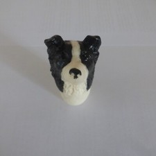 Handcrafted Border Collie Walking Stick Handle.  Sheep Dog Resin Cast. New