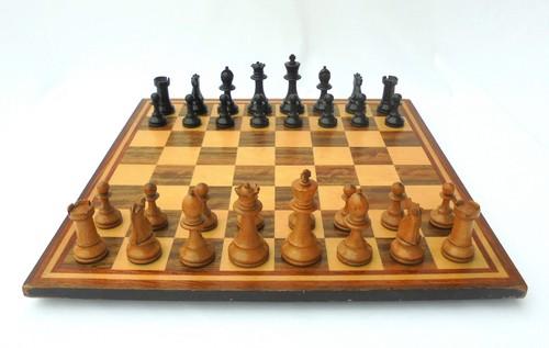 Antique weighted chess pieces - antique,