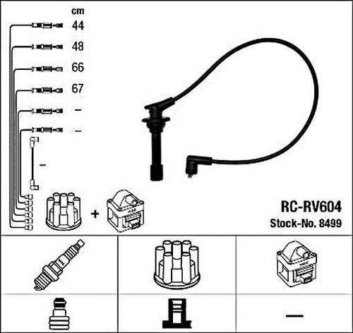Ngk ignition lead set black - ngk,