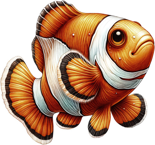 Orange clown fish - orange,