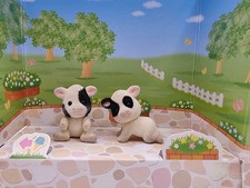 Sylvanian Families Friesian Cow Baby Figures Twins