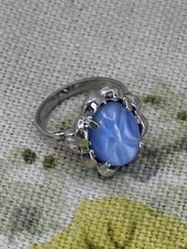 VINTAGE 1970s SARAH COVENTRY blue asterist star ring size M