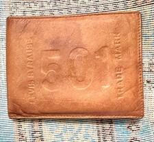 Levi’s Strauss 501 Tan Leather Wallet – New, Unused – Cards, Notes, Coins