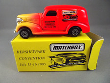 MATCHBOX SUPERFAST 1939 CHEVY SEDAN VAN HERSHEYPARK CONVENTION MINT BOXED 1995
