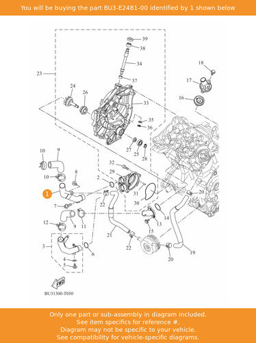 Yamaha pipe bu3 e2481 00 - pipe, bu3-e2481-00