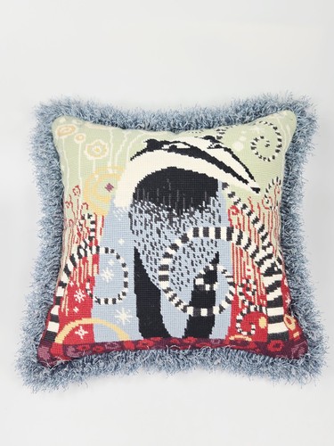 Handmade needlepoint badger - handmade,