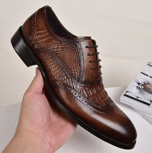Mens leather brogues smart - leather,