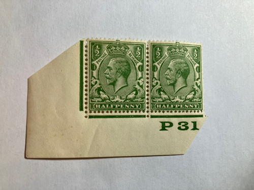 King george half penny - penny, green