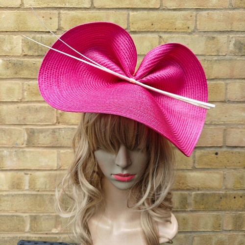 Hot pink cream fascinator - hot,