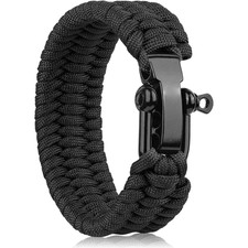 Survival Paracord Bracelet U-Type Buckle 550 Parachute Rope Hiking Emergency Men