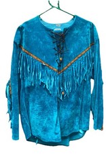 Deluxe Turquoise Suede Indian Chief Inc Headdress L 