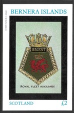 Bernera Islands Scotland, 1982 Royal Fleet Auxiliary Badge MNH Imperf M/S #M2591