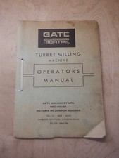 GATE PROFITMIL TURRET MILLING MACHINE OPERATOR'S MANUAL