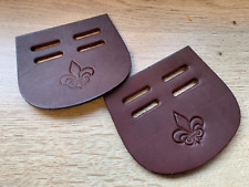 Leather Buckle Guards English Chestnut Brown Two Slot 2 Straps Girth K7