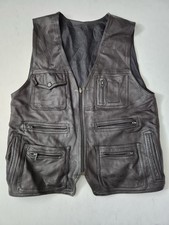 Black Leather Utility Vest