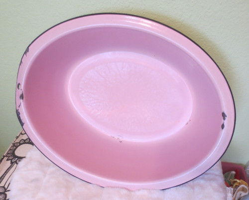Vtg large enamel ware oval - large,