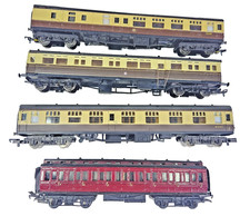 Rake of 4 Triang Lima Airfix GMR Diecast OO Gauge Mixed GWR & BR Coaches Unboxed
