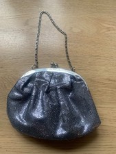 Silver glitter evening bag
