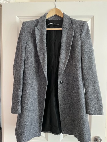 Zara grey herringbone wool - grey,