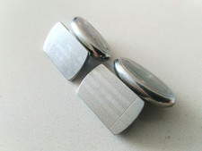 Art Deco Cufflinks Lambournes reversible retractable chain-link silver tone