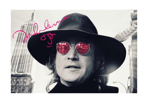 John lennon signed - john, a4