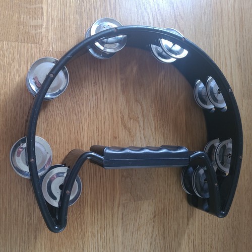 Half moon tambourine with - half,