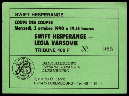 Ticket 1990 swift hesperange - 1990,