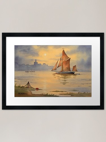 Thames barge sunset maldon - barge,
