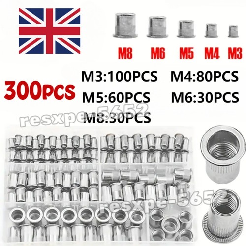 300pcs rivet nuts stainless - 300pcs,