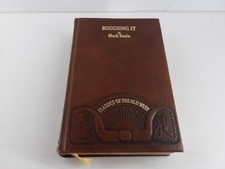 Roughing It by Mark Twain Classics Old West Hardcover Leather Book 1982