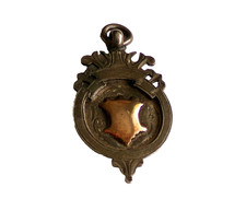 Vintage Silver Fob Medal Gold Overlay Shield Hallmarks Chester 1928 Not Engraved