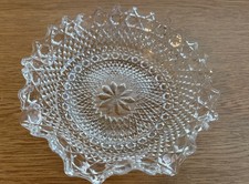 Vintage 50s/60s Sowerby Clear Glass Salad/Trifle/Dessert Serving Bowl - 15cm/4cm