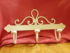 Vintage Ivory metal Coat Hooks