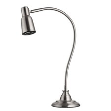 Table Lamp Modern Satin Silver Adjustable Gooseneck Reading with LED Bulb