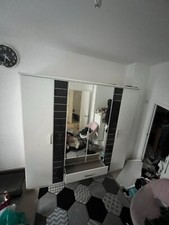 Wardrobe - Hinged Four Door Modern Wardrobe for Bedroom/Home Office with Drawers