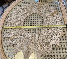 Antique Vtg Lace- LG DIMENSIONAL HM ANTIQUE IRISH CROCHET LACE BERTHA COLLAR