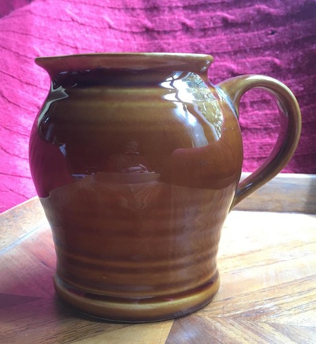 Brown glazed pitcher - ., large