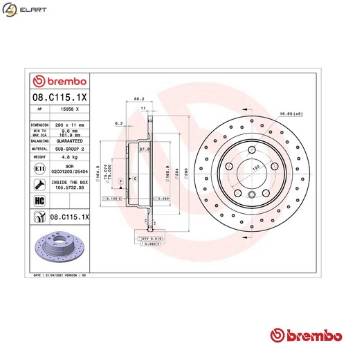 Brake disc c115 - brake, for