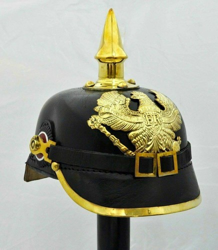 Leather german pickelhaube - leather,