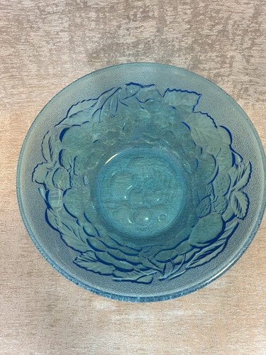 Vintage blue glass serving - blue,