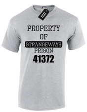 PROPERTY OF STRANGEWAYS MENS T-SHIRT PRISON HMP JAIL MANCHESTER FANCY DRESS