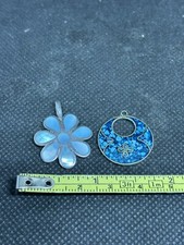 Silver flower pendants - flower,