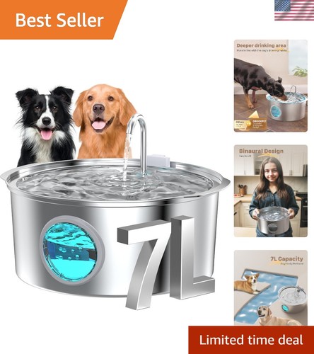Stainless steel pet water - 7l,